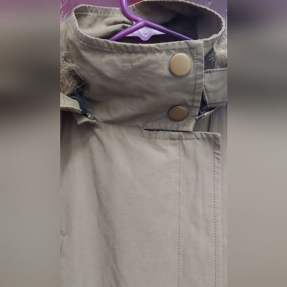 Loft Fur Hood Zip-up Parka Anorak Jacket Sz XSP 19" Pit to Pit - Picture 8 of 13